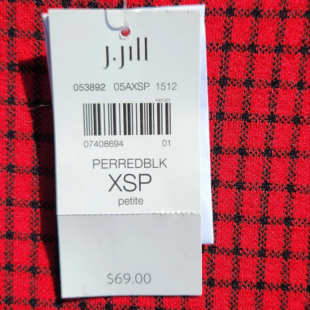 J. Jill Ponte Knit Top | Red & Black | Women's Size XSP NWT - Picture 4 of 12